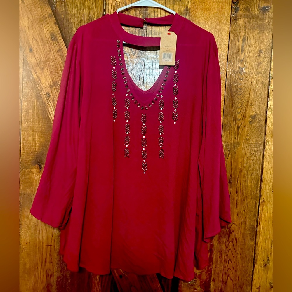Red Camel NWT plus size sequins shirt